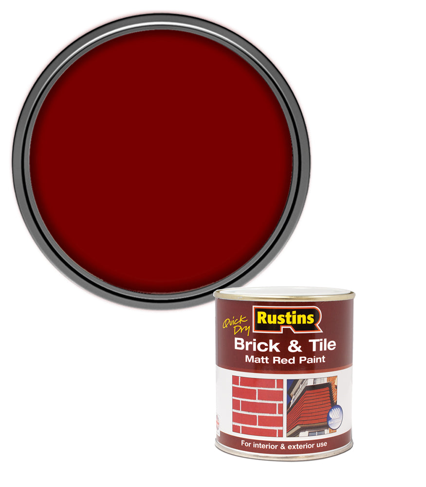 Rustins Quick Dry Brick & Tile Paint - Matt Red - 500ml
