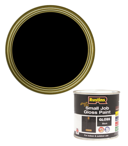 Rustins Quick Dry Small Job Paint - Gloss - Black - 250ml