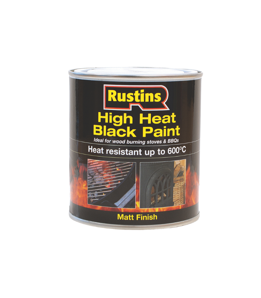 Rustins High Heat Paint Black - 500ml