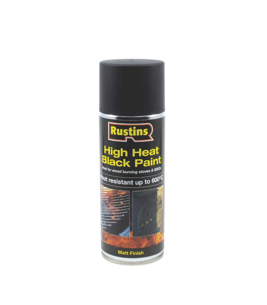Rustins High Heat Paint Black - 400ml Aerosol