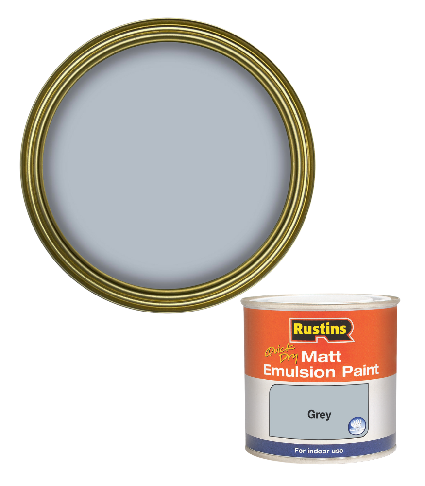 Rustins Quick Dry Matt Emulsion Paint - Grey - 250ml