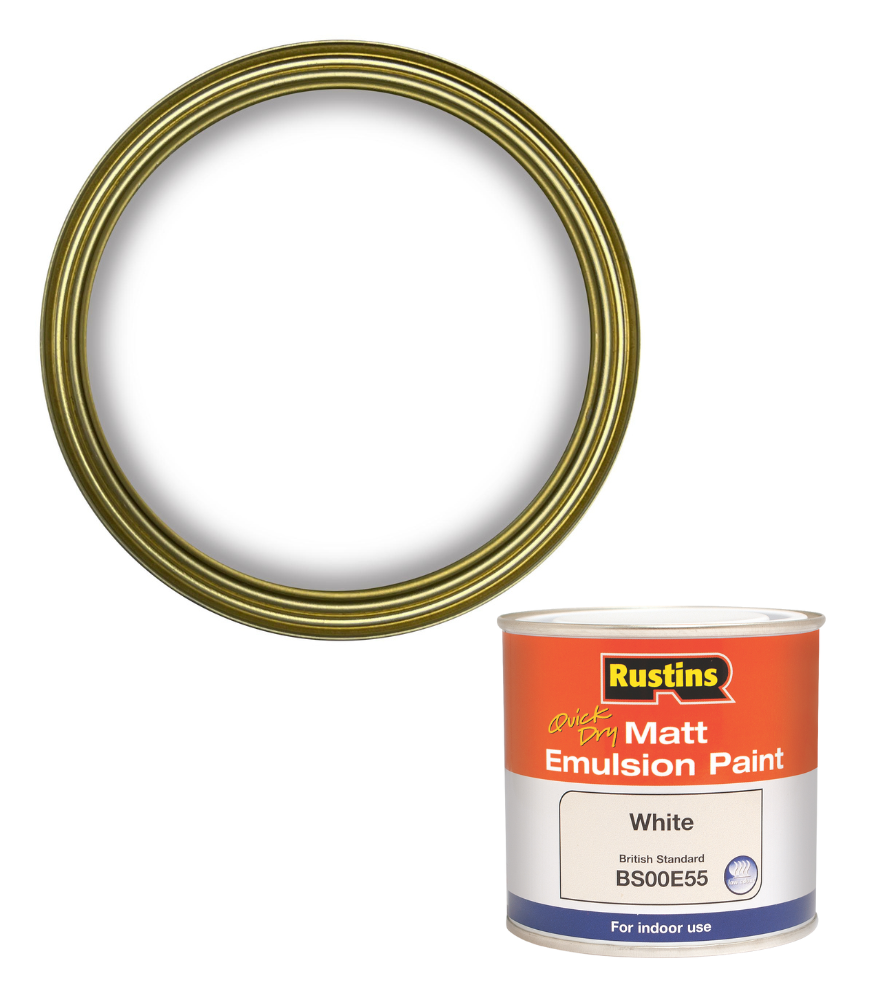 Rustins Quick Dry Matt Emulsion Paint - White - 250ml