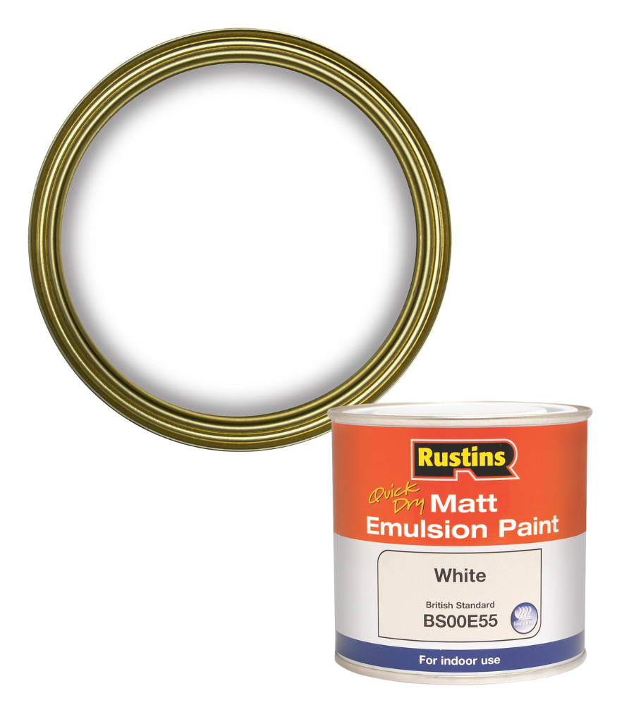 Rustins Quick Dry Matt Emulsion Paint - White - 500ml
