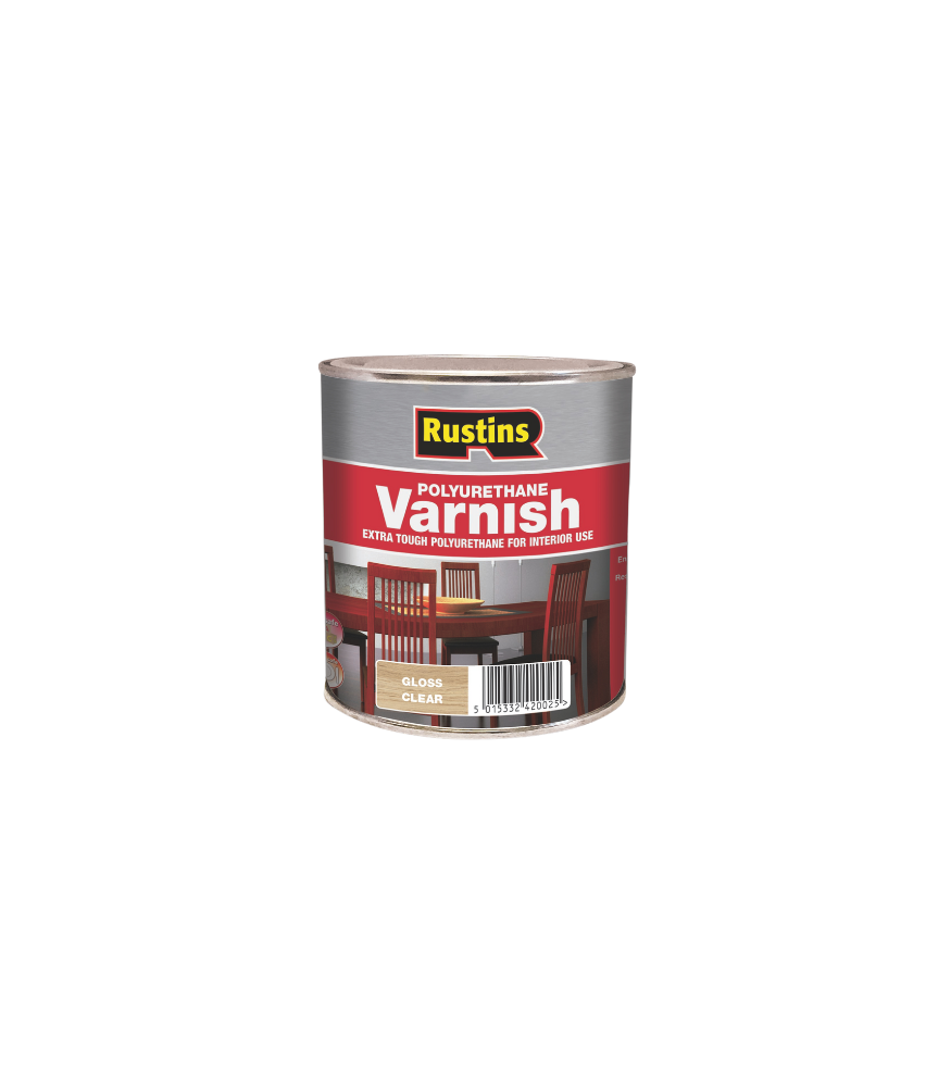 Rustins Quick Dry Polyurethane Varnish Clear - Gloss - 250ml