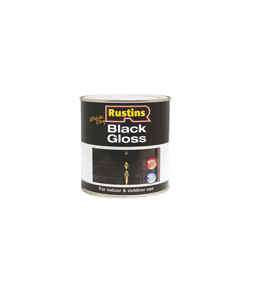 Rustins Quick Dry Black Gloss - 250ml