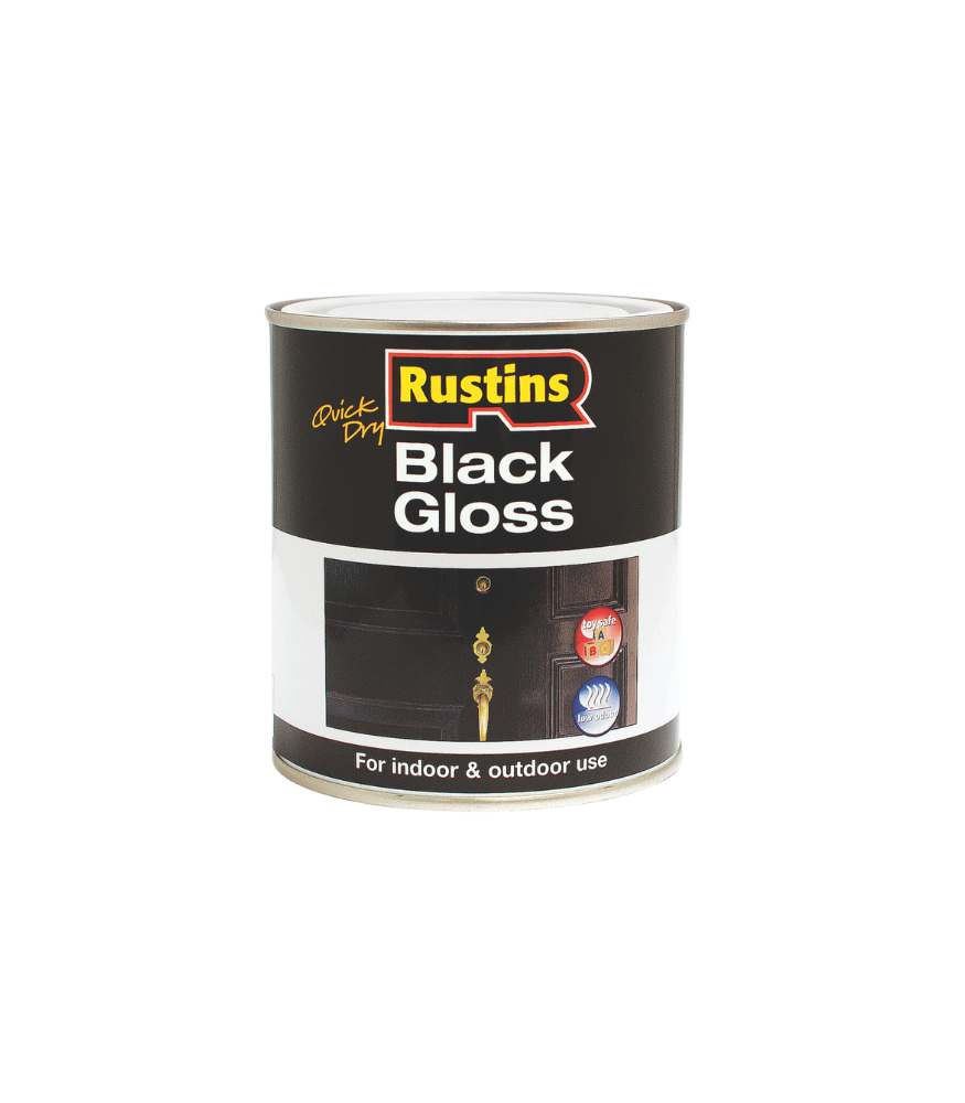 Rustins Quick Dry Black Gloss - 500ml