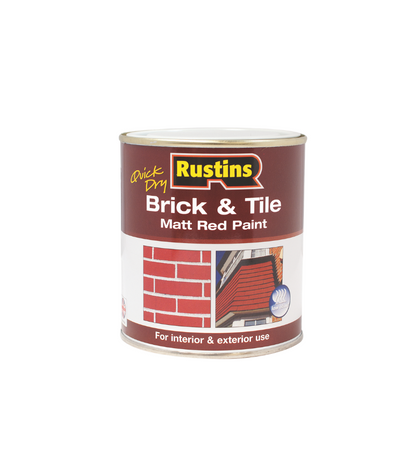 Rustins Quick Dry Brick & Tile Paint - Matt Red - 1 Litre