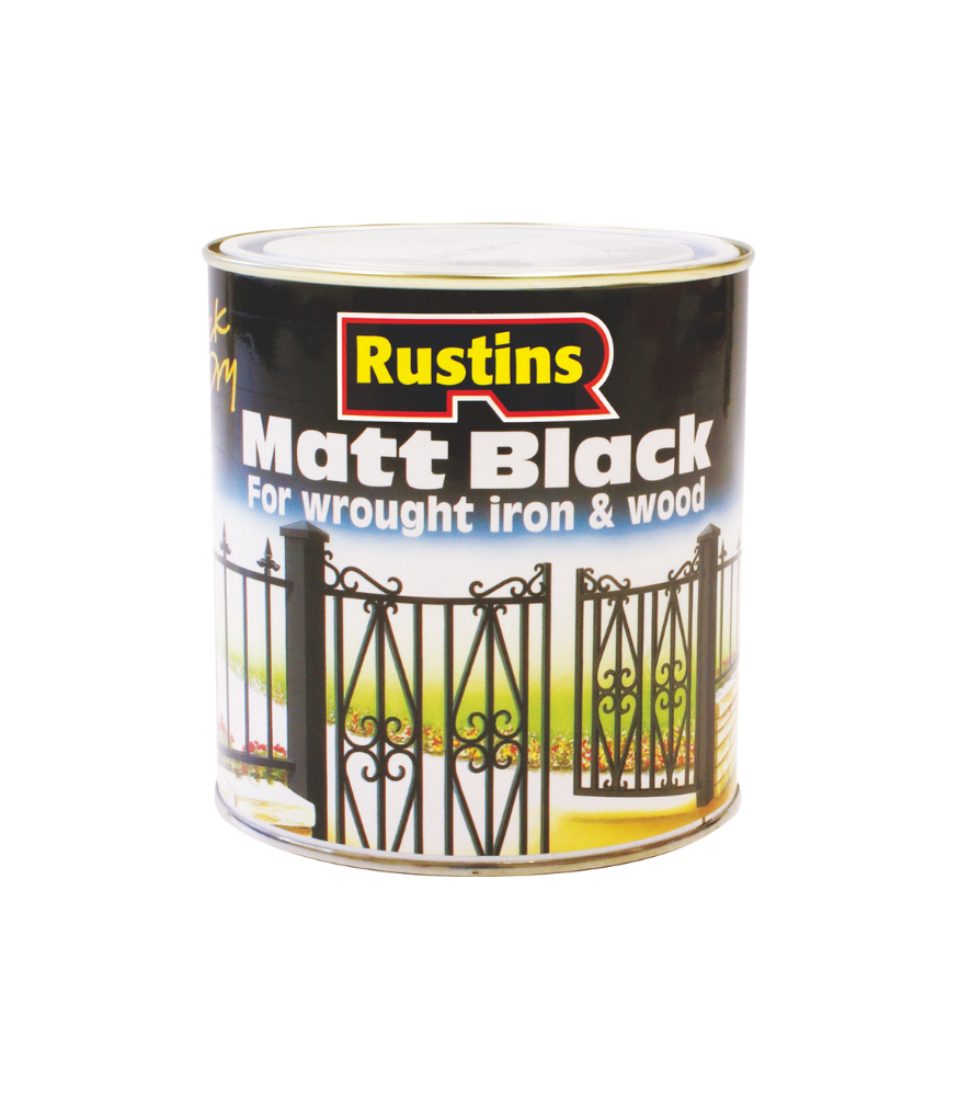 Rustins Quick Dry Matt Black Paint - 1 Litre
