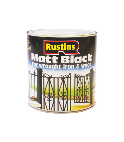 Rustins Quick Dry Matt Black Paint - 1 Litre