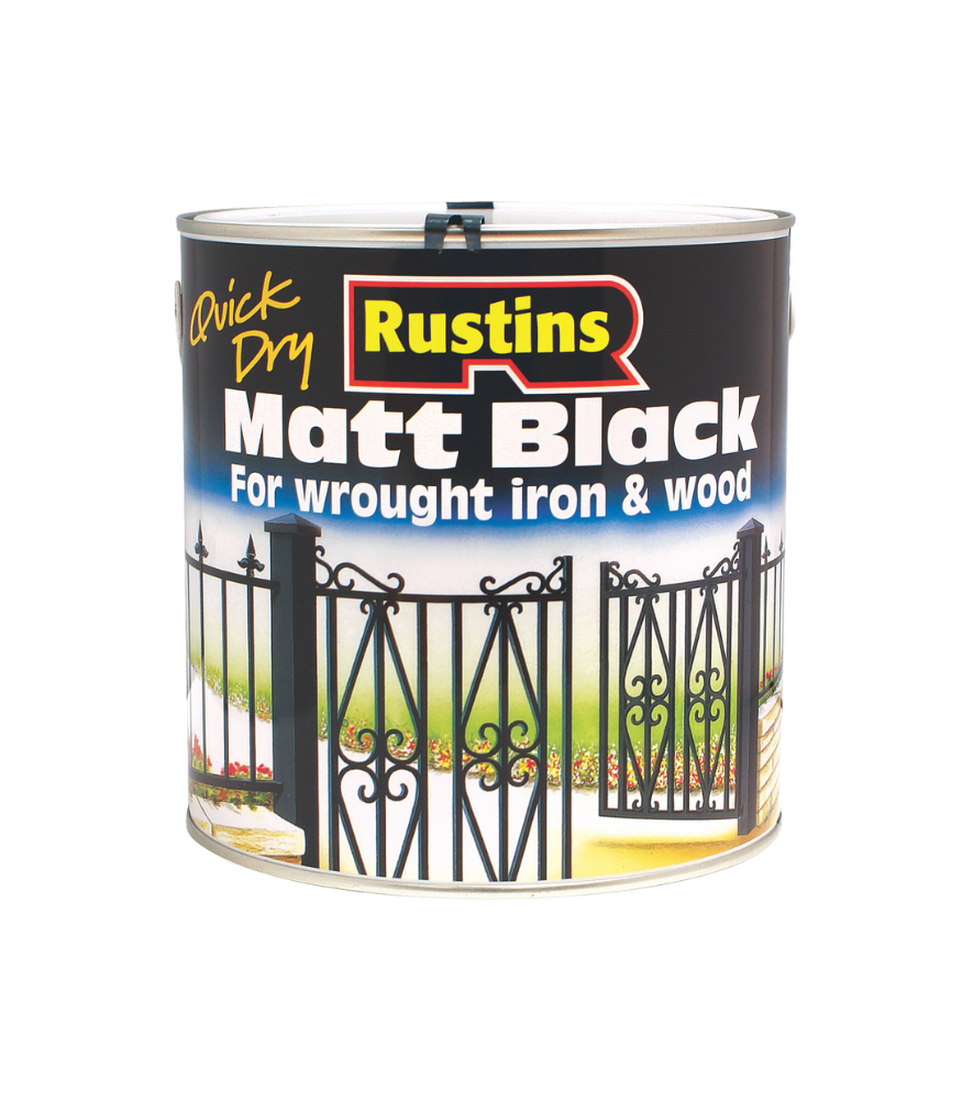 Rustins Quick Dry Matt Black Paint - 2.5 Litre