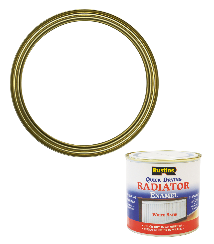 Rustins Quick Dry Radiator Enamel Paint - White - Satin - 250ml
