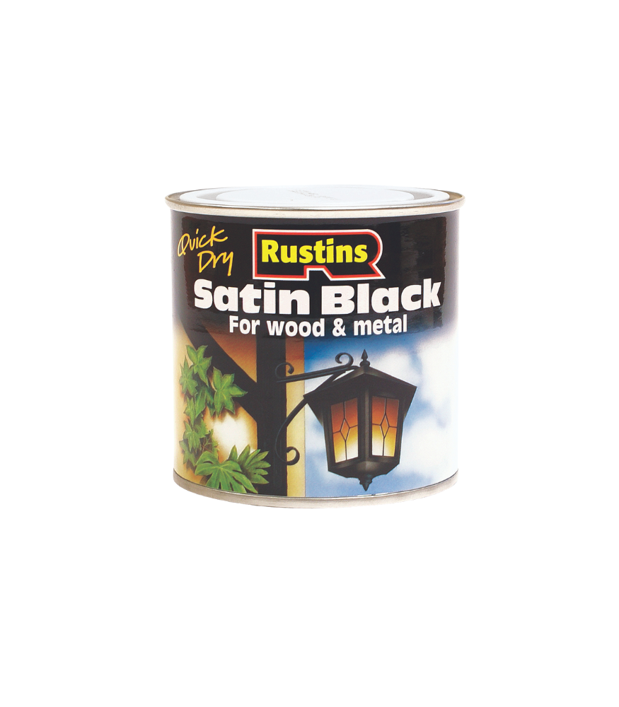 Rustins Satin Black Paint - 1 Litre