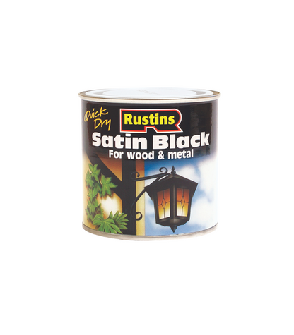 Rustins Satin Black Paint - 1 Litre