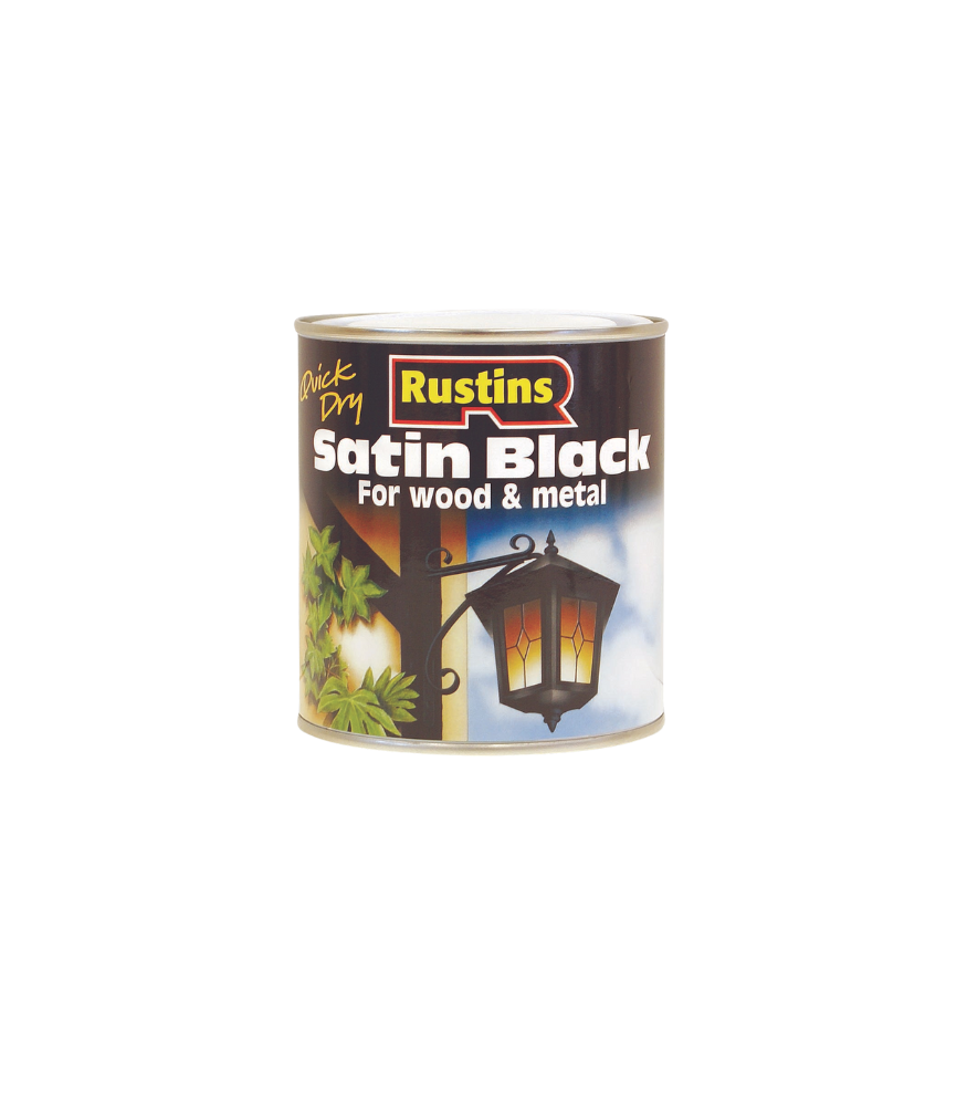 Rustins Satin Black Paint - 500ml