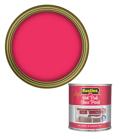 Rustins Quick Dry Small Job Paint - Gloss - Hot Pink - 250ml