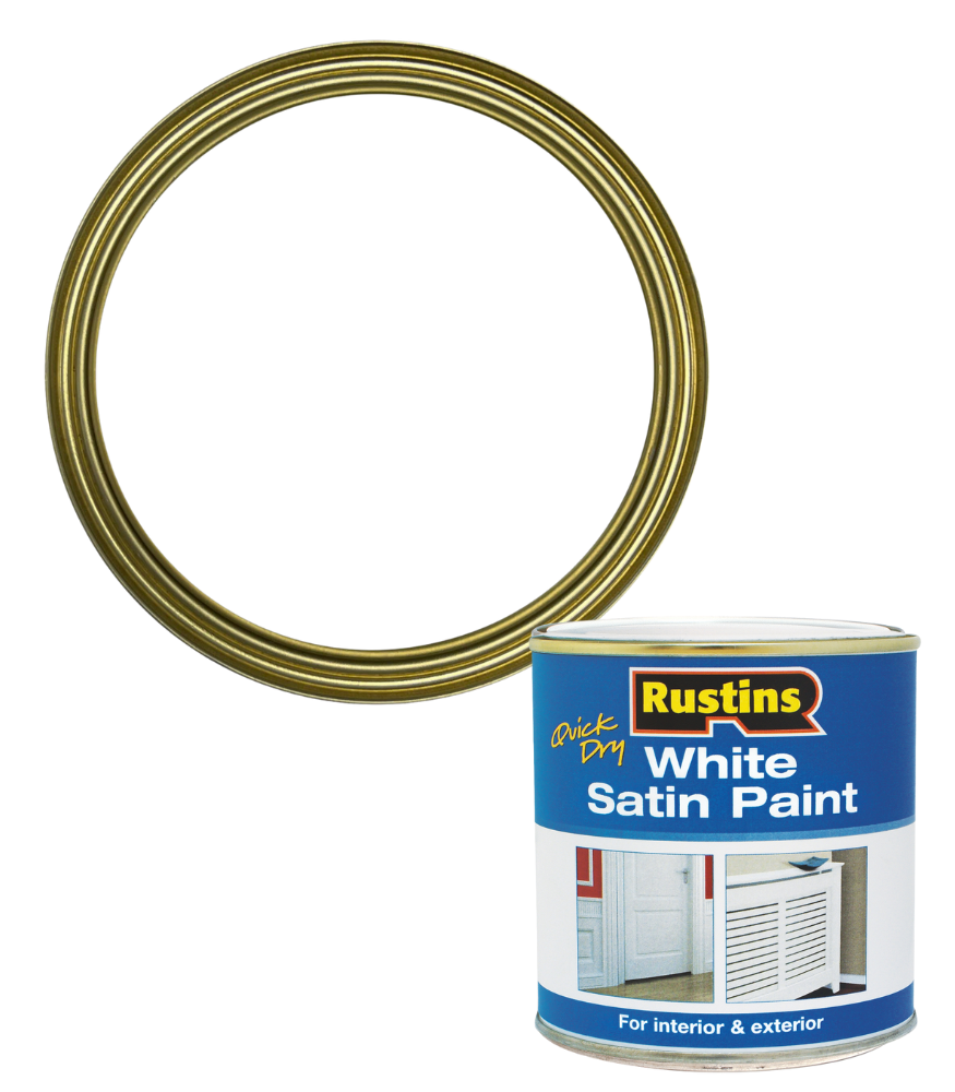 Rustins Quick Dry Satin White Paint - 500ml