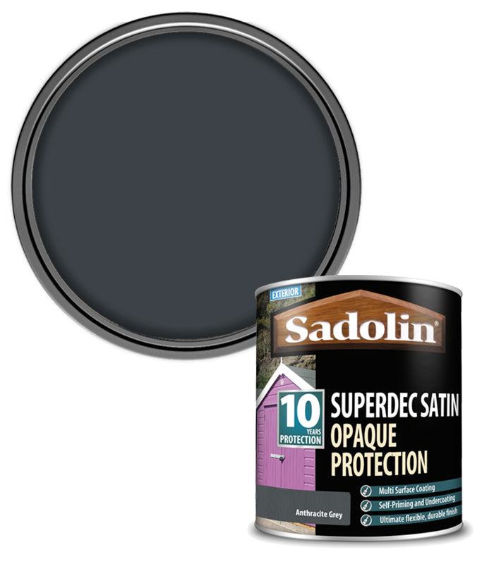 Sadolin Superdec Satin Opaque Wood Protection - Anthracite Grey - 1L