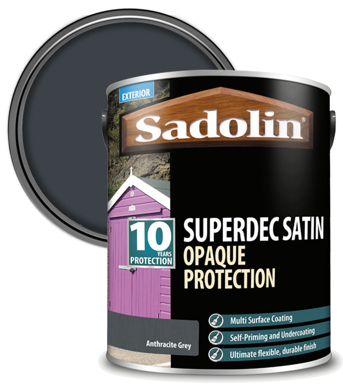 Sadolin Superdec Satin Opaque Wood Protection - Anthracite Grey - 5L