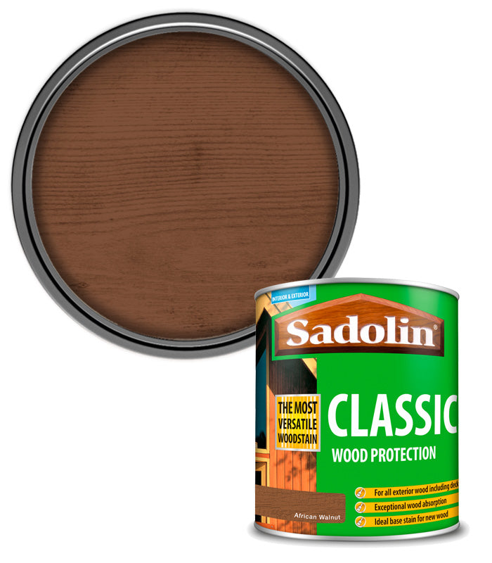 Sadolin Classic All Purpose Woodstain - African Walnut - 1L