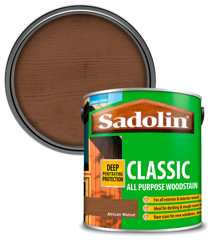 Sadolin Classic All Purpose Woodstain - African Walnut - 2.5L