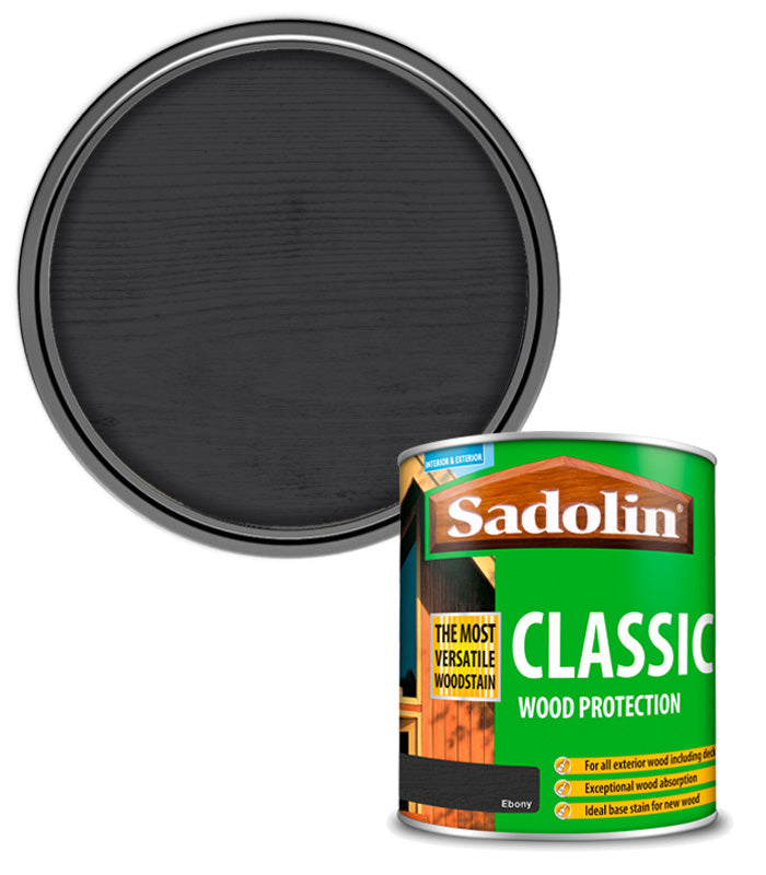 Sadolin Classic All Purpose Woodstain - Ebony - 1L