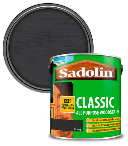 Sadolin Classic All Purpose Woodstain - Ebony - 2.5L