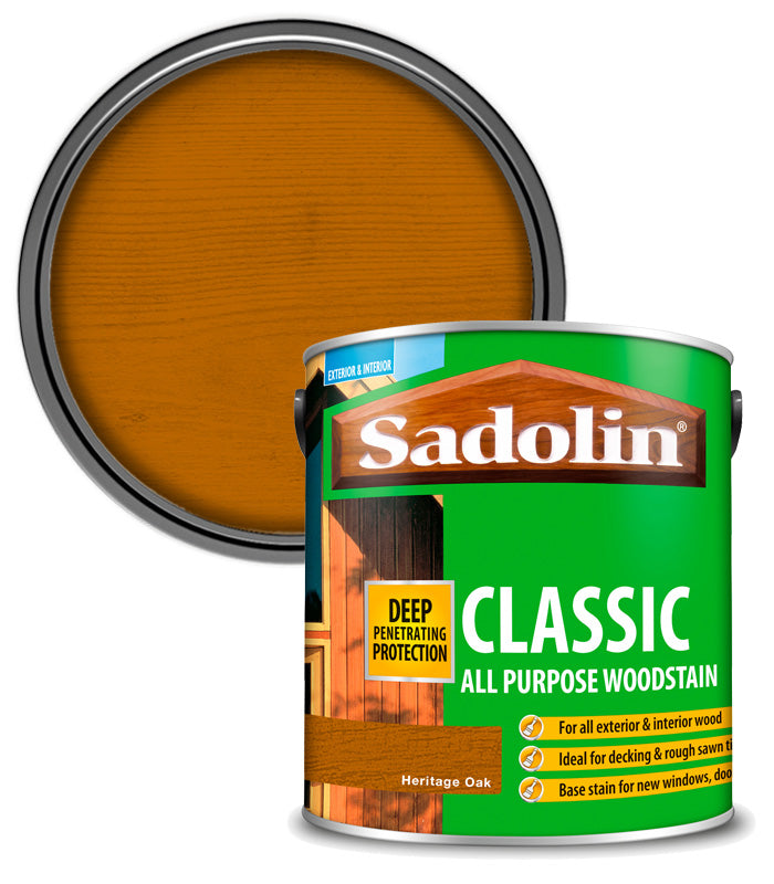 Sadolin Classic All Purpose Woodstain - Heritage Oak - 2.5L