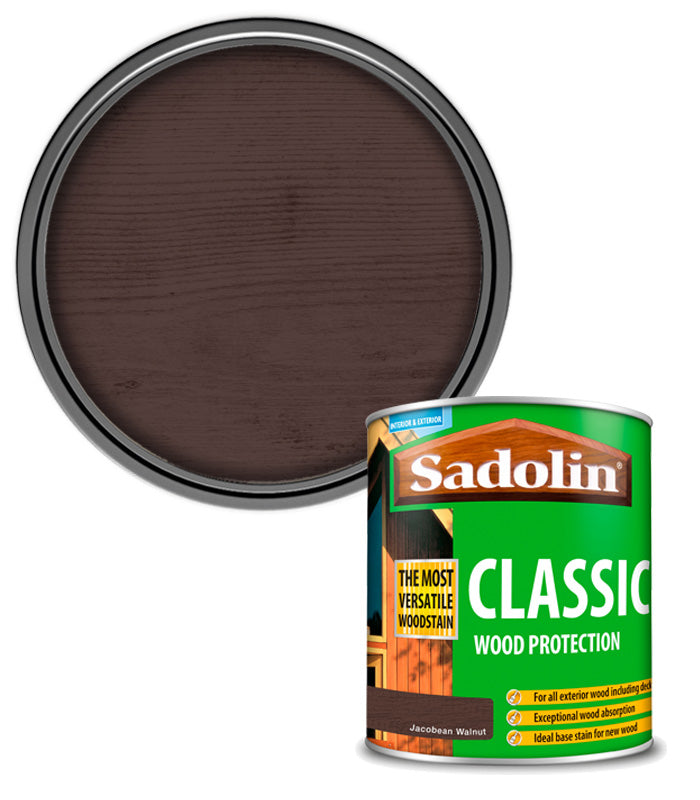 Sadolin Classic All Purpose Woodstain - Jacobean Walnut - 1L