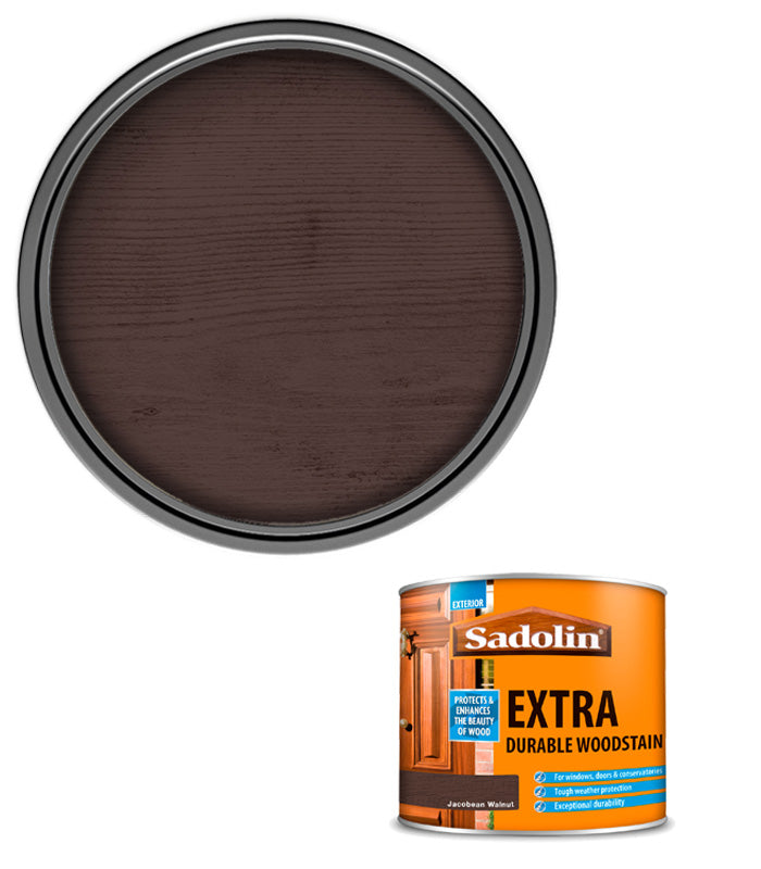 Sadolin Extra Durable Woodstain - Jacobean Walnut - 500ml