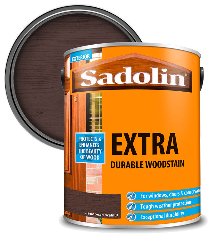 Sadolin Extra Durable Woodstain - Jacobean Walnut - 5L