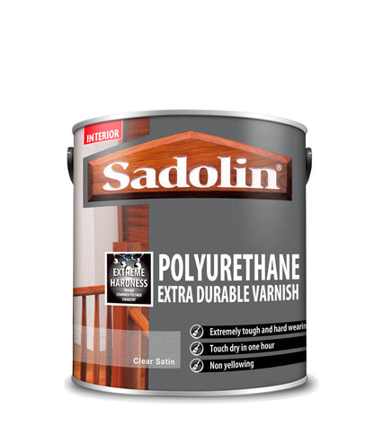 Sadolin Polyurethane Extra Durable Interior Varnish - Satin - 2.5L
