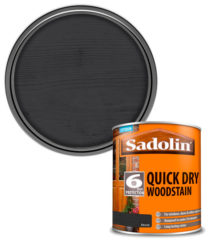 Sadolin Quick Dry Woodstain - Ebony - 1L