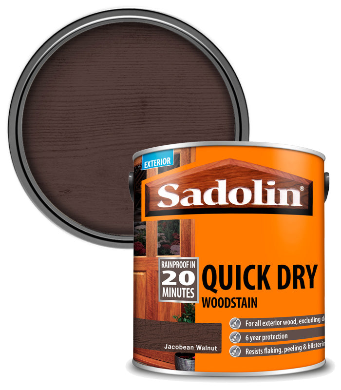 Sadolin Quick Dry Woodstain - Jacobean Walnut - 2.5L