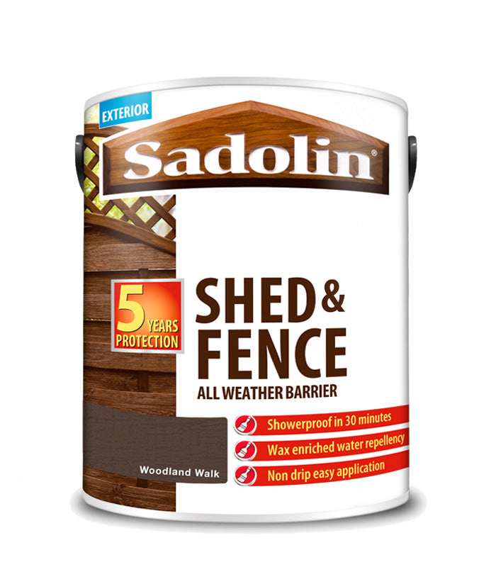 Sadolin Shed and Fence Protector All Weather Barrier - All Colours - 5 Litres