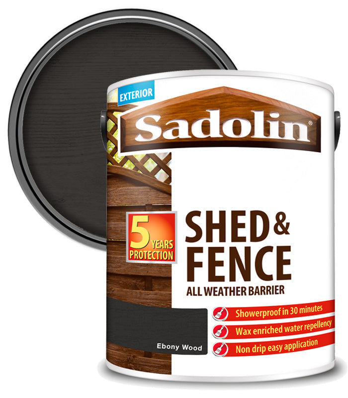Sadolin Shed and Fence Protector All Weather Barrier - Ebony Wood - 5L