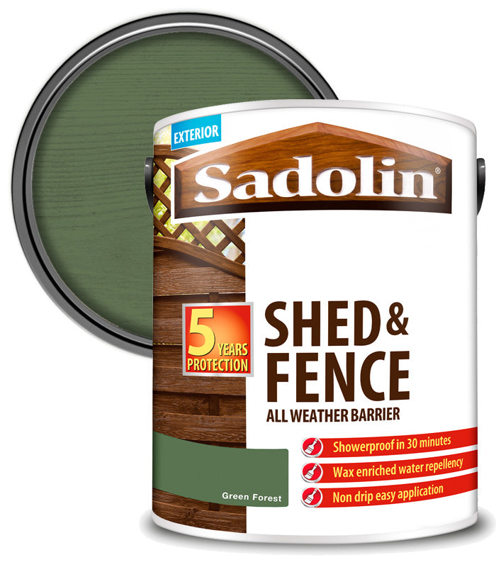 Sadolin Shed and Fence Protector All Weather Barrier - Green Forest - 5L