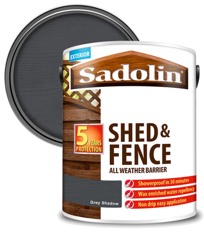 Sadolin Shed and Fence Protector All Weather Barrier - Grey Shadow - 5L