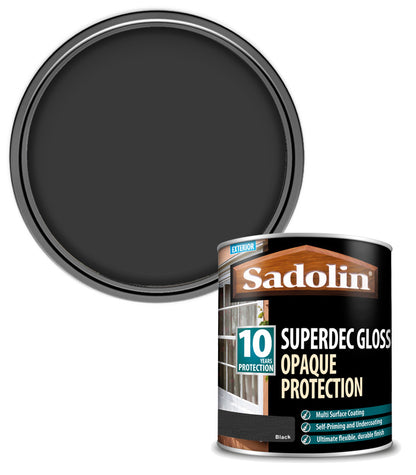 Sadolin Superdec Gloss Opaque Wood Protection - Black - 1L