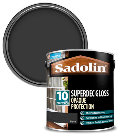 Sadolin Superdec Gloss Opaque Wood Protection - Black - 2.5L