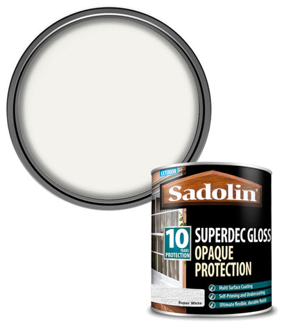Sadolin Superdec Gloss Opaque Wood Protection - Super White - 1L