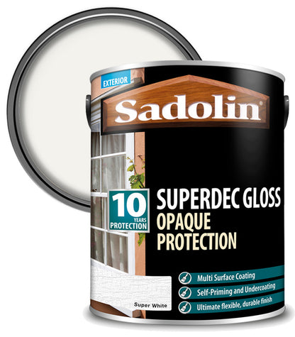 Sadolin Superdec Gloss Opaque Wood Protection - Super White - 5L