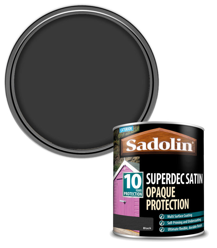 Sadolin Superdec Satin Opaque Wood Protection - Black - 1L