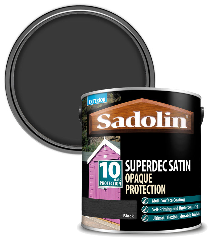 Sadolin Superdec Satin Opaque Wood Protection - Black - 2.5L