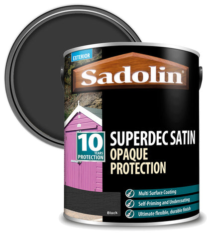 Sadolin Superdec Satin Opaque Wood Protection - Black - 5L