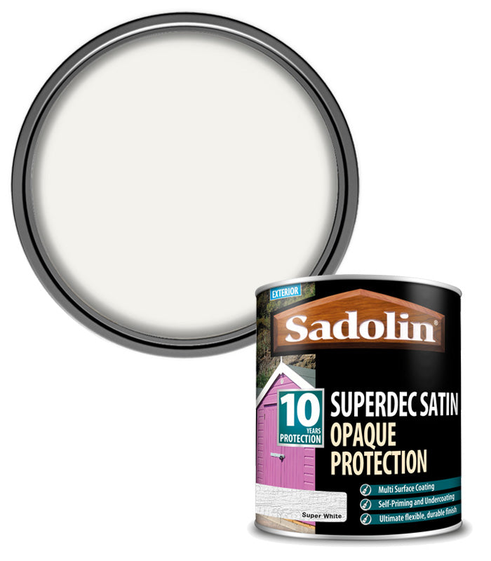 Sadolin Superdec Satin Opaque Wood Protection - Super White - 1L