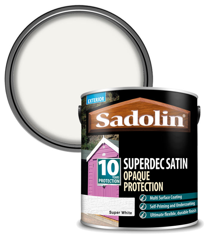 Sadolin Superdec Satin Opaque Wood Protection - Super White - 2.5L