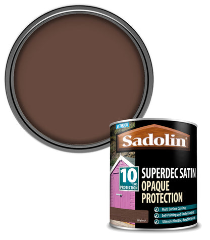 Sadolin Superdec Satin Opaque Wood Protection - Walnut - 1L
