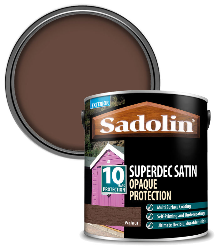 Sadolin Superdec Satin Opaque Wood Protection - Walnut - 2.5L