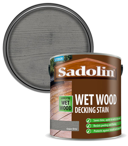 Sadolin Wet Wood Decking Stain - Cape Grey - 2.5L