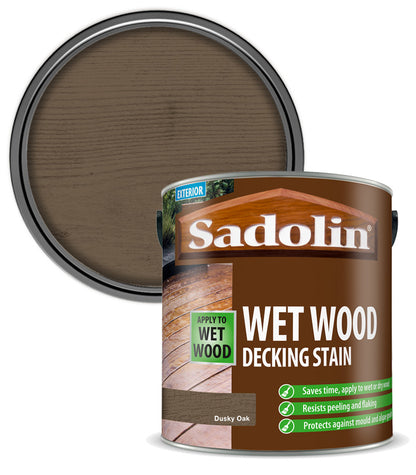 Sadolin Wet Wood Decking Stain - Dusky Oak - 2.5L